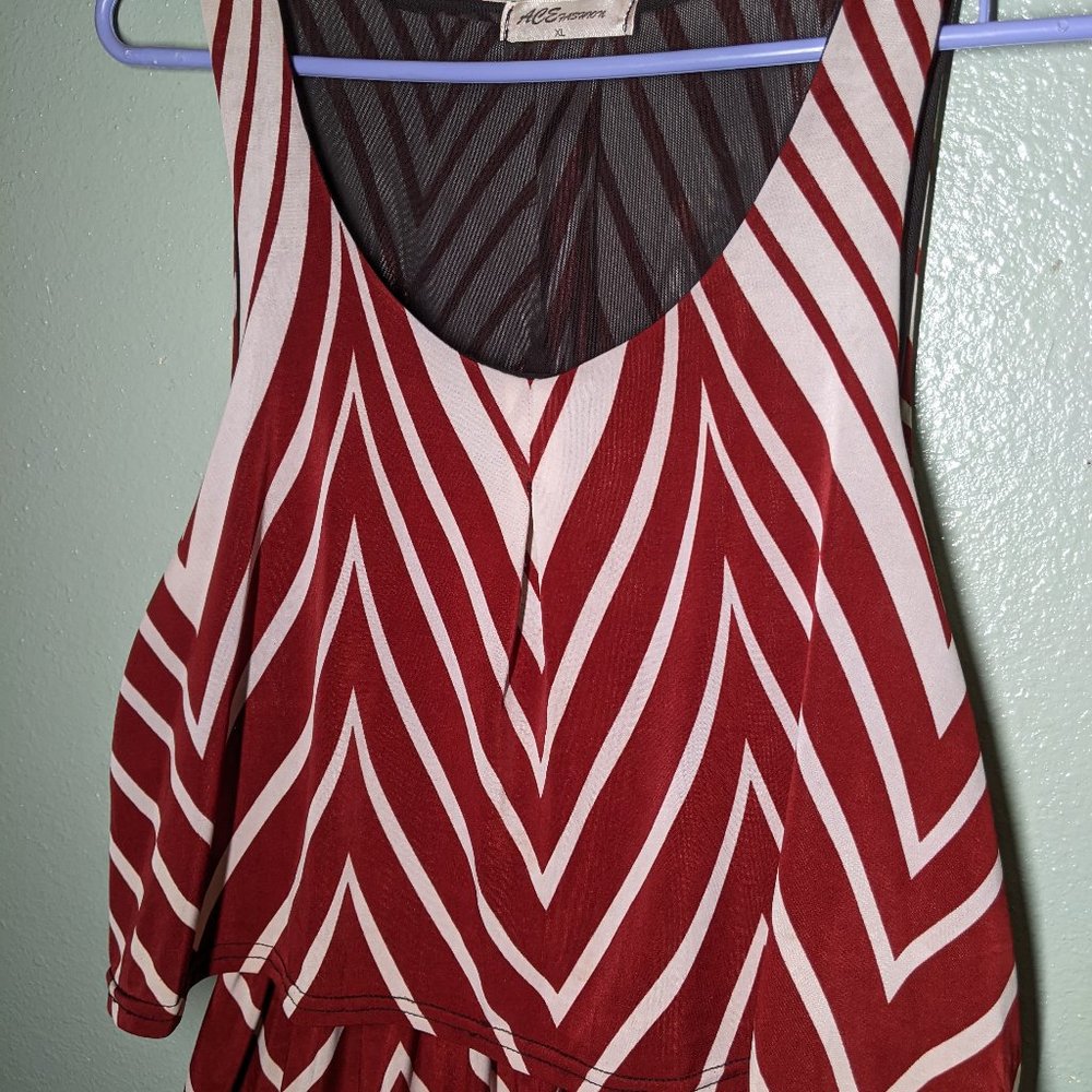 Geometric Patterned Ruffle Top Maxi Dress - Picture 2 of 8
